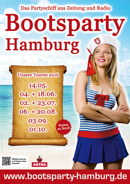 Party Flyer: Bootsparty Hamburg - das Partyschiff auf der Elbe am 03.09.2016 in Hamburg